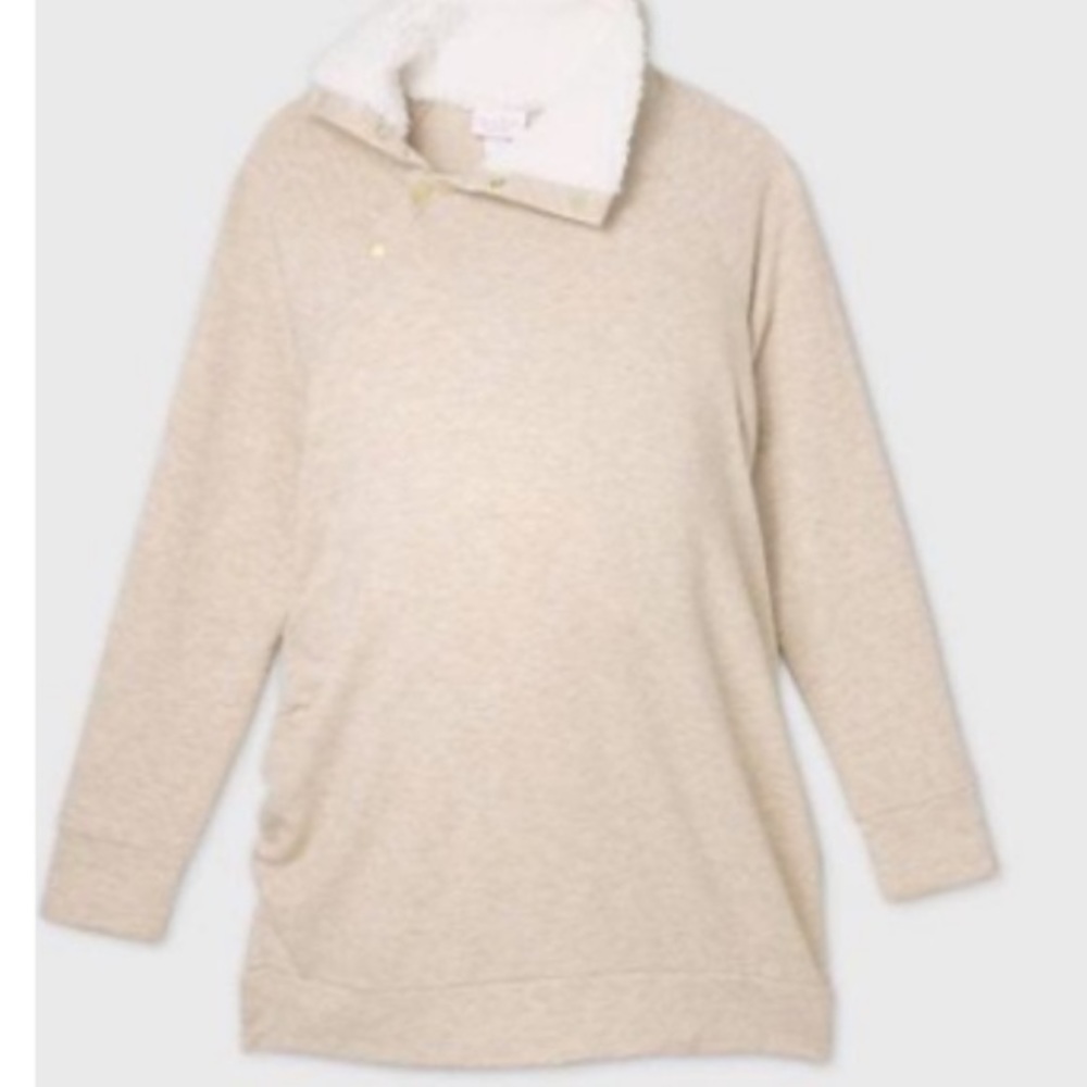 Isabel Maternity by Ingrid Women's Long Sleeve Sherpa Collar size XS - Picture 3 of 5